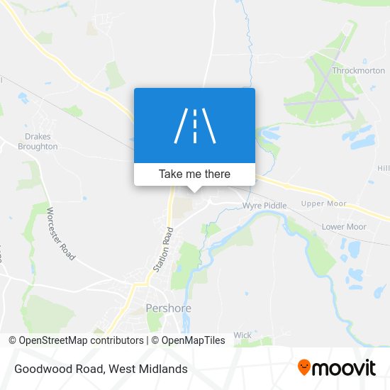 How to get to Goodwood Road, Pershore by train or bus?