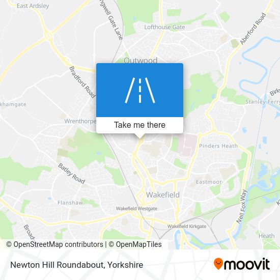 How to get to Newton Hill Roundabout, Wakefield by bus or train?