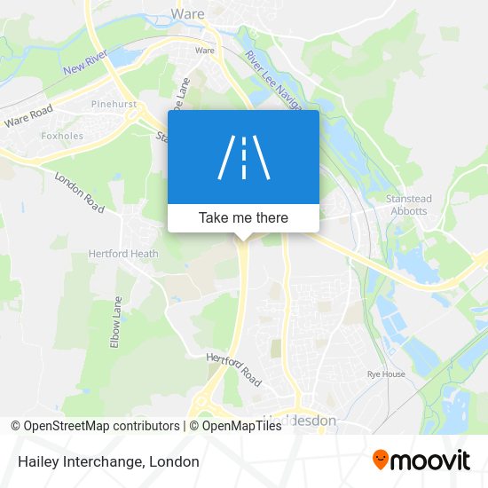 How to get to Hailey Interchange, East Hertfordshire by bus, train or Tube?