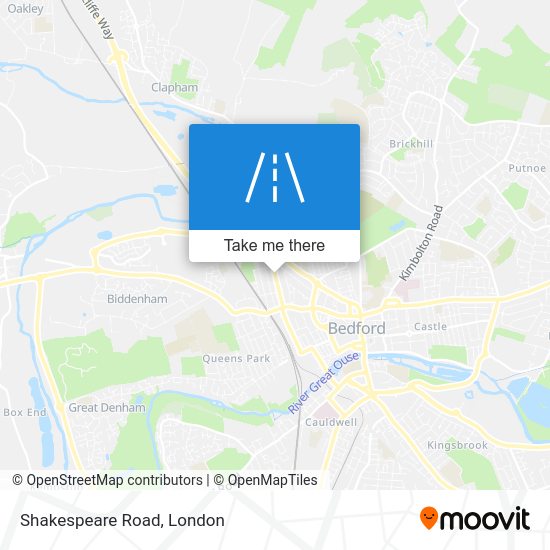 How to get to Shakespeare Road, Bedford by bus or train?