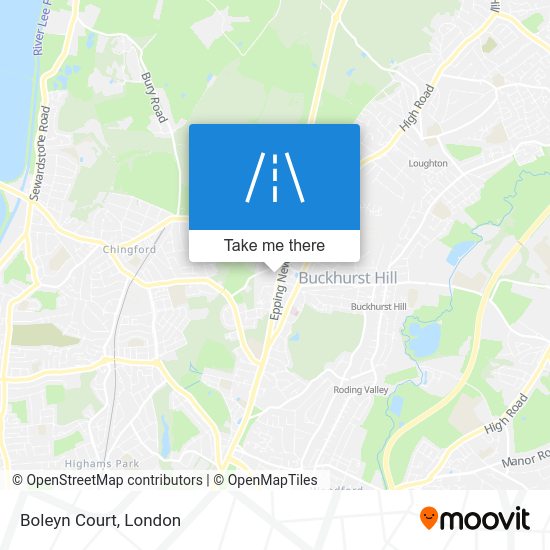 How to get to Boleyn Court in Buckhurst Hill by Bus, Train or Tube?