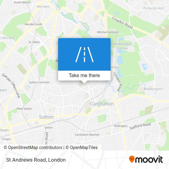 How to get to St Andrews Road, Carshalton by bus or train?
