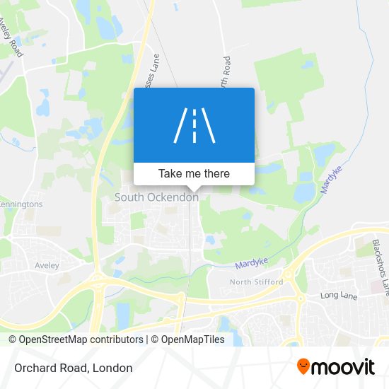 How to get to Orchard Road, South Ockendon by bus or train?