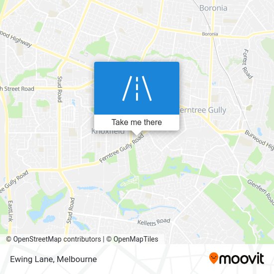 How to get to Ewing Lane, Ferntree Gully by Bus or Train?