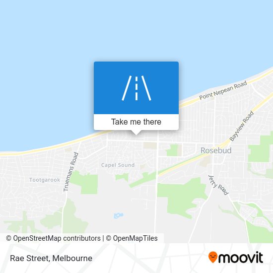 How to get to Rae Street in Rosebud West by Bus or Train?