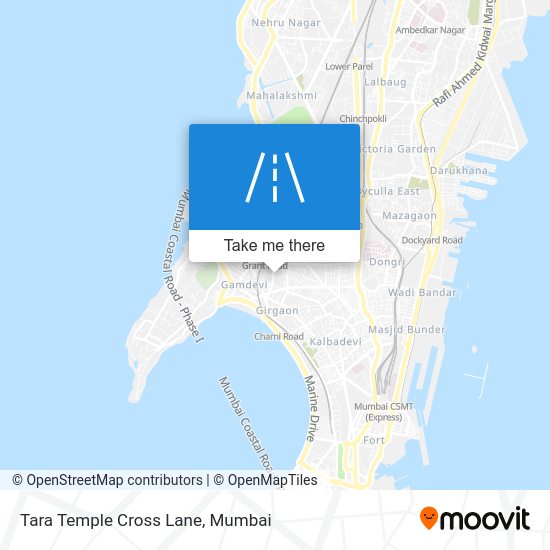 How to get to Tara Temple Cross Lane in Malabar Hill by Bus or Train?