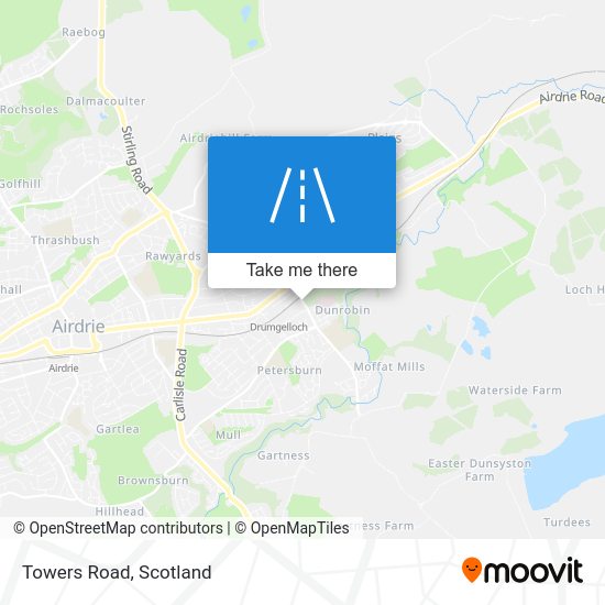 How to get to Towers Road, Airdrie by bus or train?