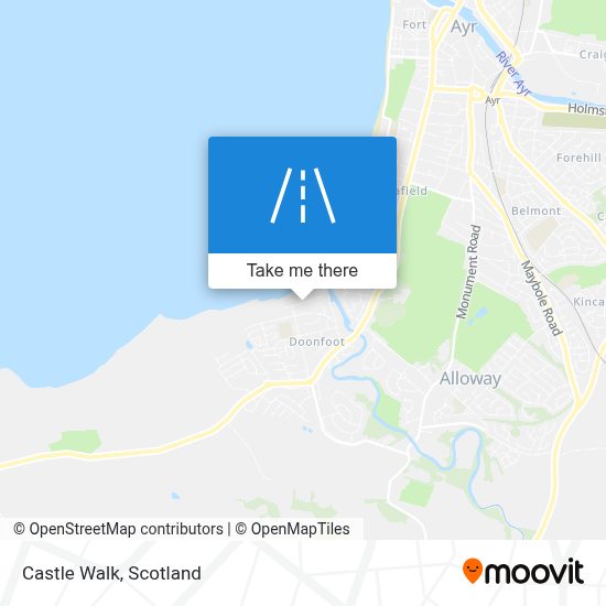 How to get to Castle Walk in Ayr by Bus or Train?