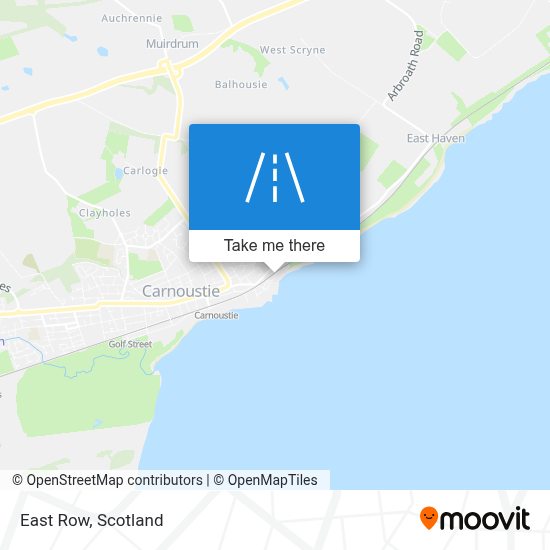 How to get to East Row, Carnoustie by bus or train?