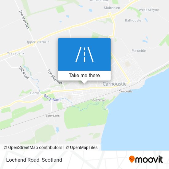 How to get to Lochend Road, Carnoustie by bus or train?
