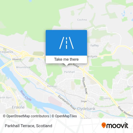 How to get to Parkhall Terrace in Clydebank by Bus or Train?