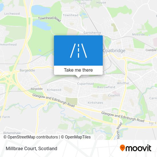 How to get to Millbrae Court in Coatbridge by Bus or Train?