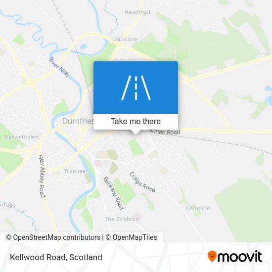 How to get to Kellwood Road in Dumfries by Bus or Train?