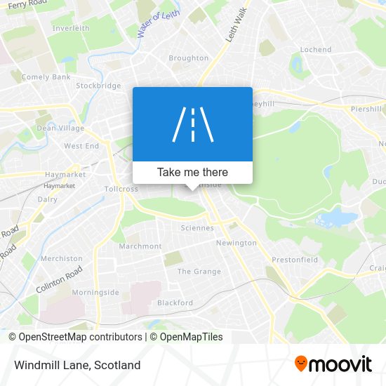 How to get to Windmill Lane, Edinburgh by bus, train or light rail?