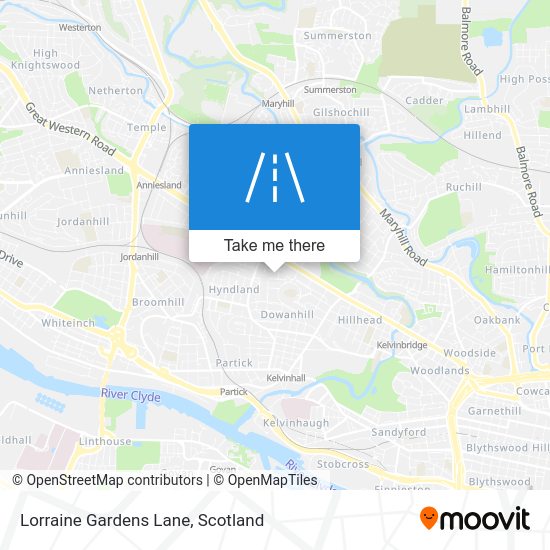 How to get to Lorraine Gardens Lane in Glasgow by Bus or Train?