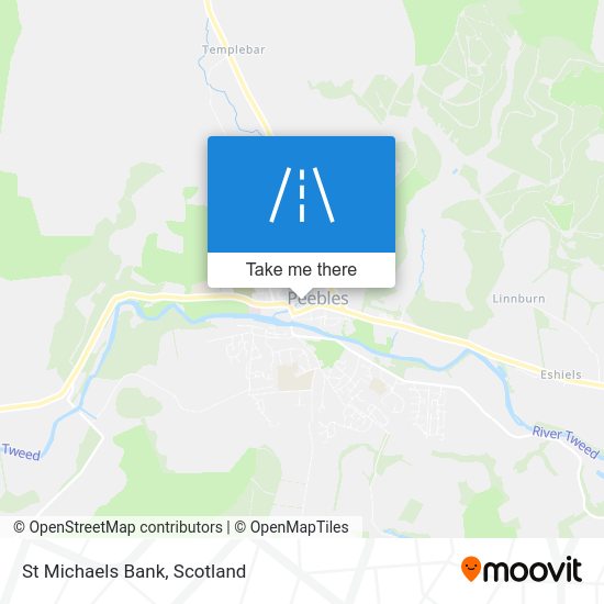 How to get to St Michaels Bank in Peebles by Bus or Light rail?