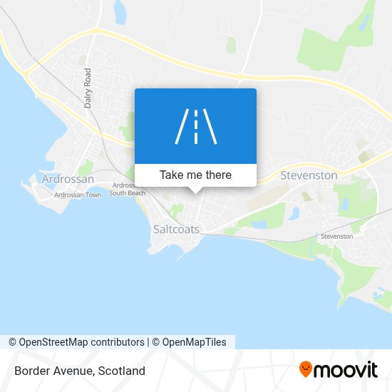 How to get to Border Avenue in Saltcoats by Bus or Train?