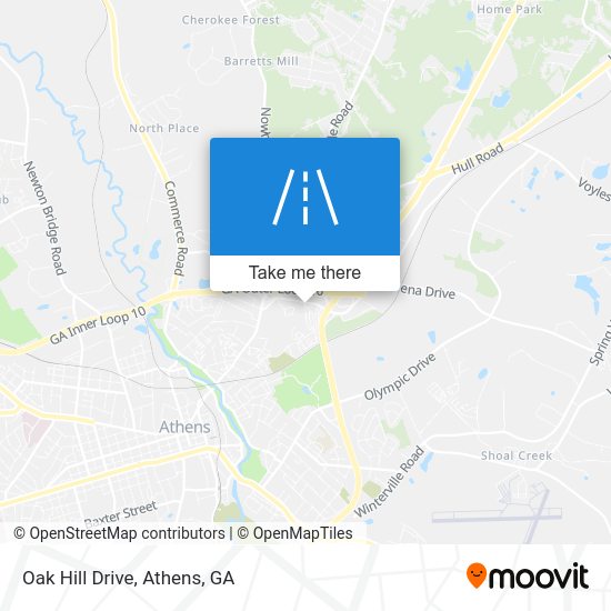 How to get to Oak Hill Drive in AthensClarke County by Bus?