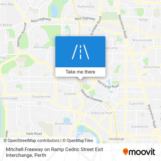 How to get to Mitchell Freeway on Ramp Cedric Street Exit Interchange