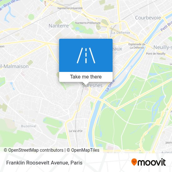 How to get to Avenue Franklin Roosevelt in Suresnes by Bus, Train