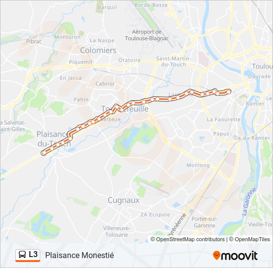 l3 Itinéraire Horaires, Arrêts & Plan Plaisance Monestié (mis à jour)