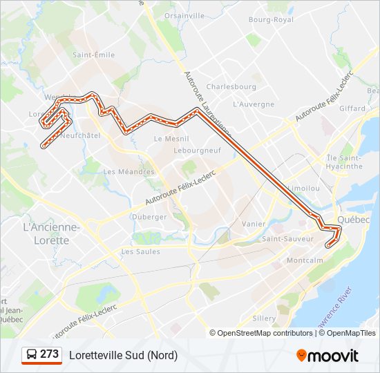 273 Route Schedules, Stops & Maps Loretteville Sud (Nord) (Updated)