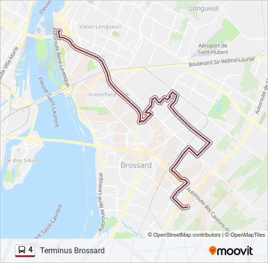 4 Itinéraire Horaires, Arrêts & Plan Terminus Brossard (mis à jour)