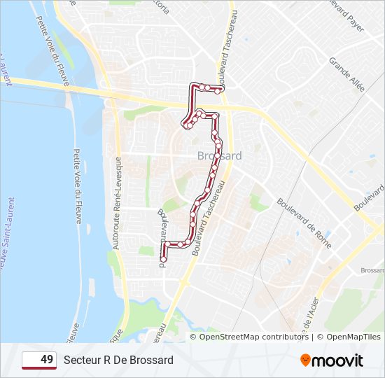 49 Route Schedules, Stops & Maps Secteur R De Brossard (Updated)