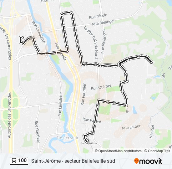 100 Route Schedules, Stops & Maps Gare SaintJérôme (Updated)