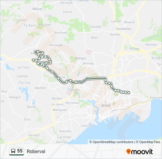 55 Itinéraire Horaires, Arrêts & Plan Roberval (mis à jour)