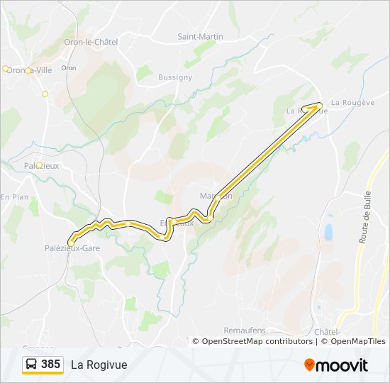 385 Bus Route Map 385 Route: Schedules, Stops & Maps - La Rogivue (Updated)