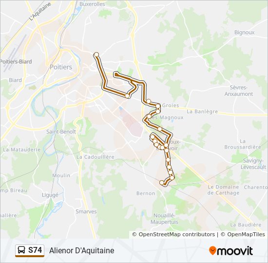 s74 Route Schedules, Stops & Maps Alienor D'Aquitaine (Updated)