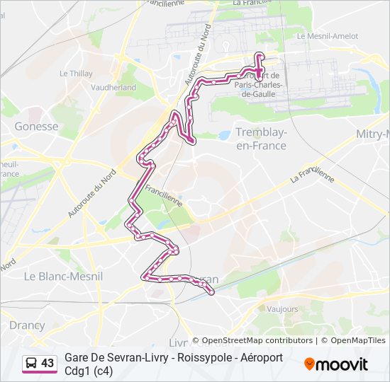 Pourquoi Choisir Le Plan Bus Roissypole? 43 Itinéraire Horaires, Arrêts & Plan Roissypole Aéroport Cdg1 (C4