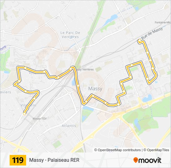 Les Points Douloureux Du "Ratp Bus 119 Horaires" 119 Itinéraire Horaires, Arrêts & Plan Massy Palaiseau RER (mis à