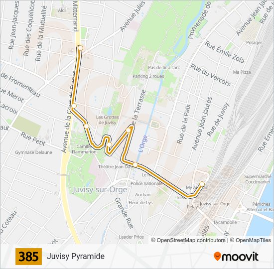 385 Bus Route Map 385 Route: Schedules, Stops & Maps - Juvisy Pyramide (Updated)