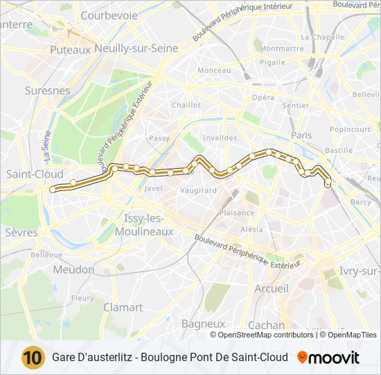 Línea 10 horarios, paradas y mapas Gare D'Austerlitz (Actualizado)