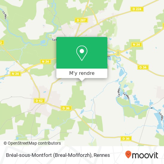 Comment aller à BréalsousMontfort (BrealMoñforzh) à BréalSous