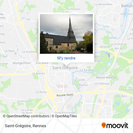 Comment aller à SaintGrégoire en bus ou métro