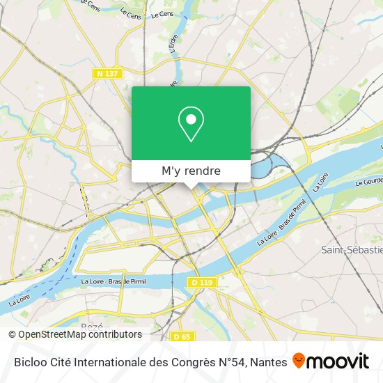 Pain Points De "Carte Bicloo Nantes" Comment aller à Bicloo Cité Internationale des Congrès N°54 à Nantes en