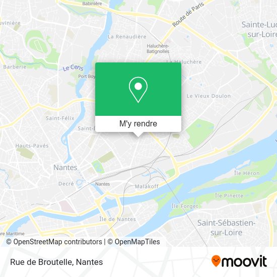 Comment aller à Rue de Broutelle à Nantes en bus, train ou tram