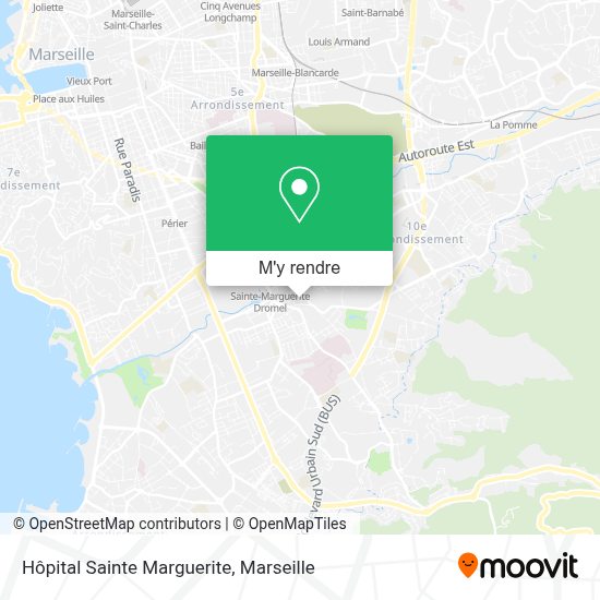 Comment aller à Hôpital Sainte Marguerite à Marseille, 9e