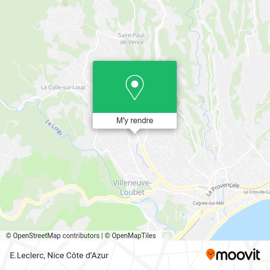 Comment aller à E.Leclerc à La ColleSurLoup en Bus ou Train