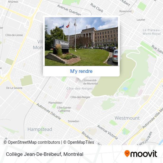 Comment aller à Collège JeanDeBrébeuf à Montréal en bus ou métro
