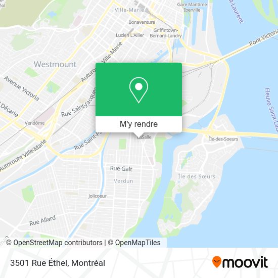 Comment aller à 3501 Rue Éthel à Verdun en métro ou bus