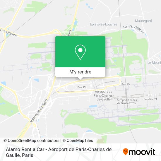 Comment aller à Alamo Rent a Car Aéroport de ParisCharles de Gaulle