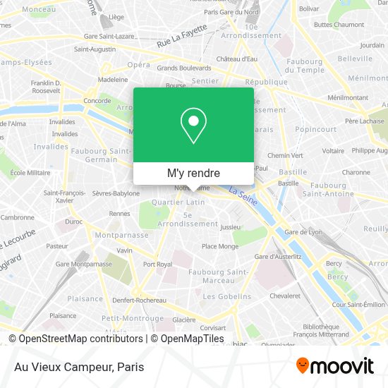Pain Points De Au Vieux Campeur Carte Ign Comment aller à Au Vieux Campeur à Paris en Bus, Métro, Train, RER ou