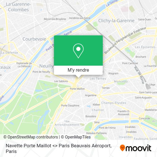 Comment aller à Navette Porte Maillot Paris Beauvais Aéroport à Paris