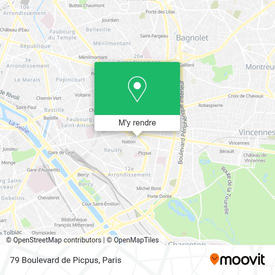Comment aller à 79 Boulevard de Picpus à Paris en Métro
