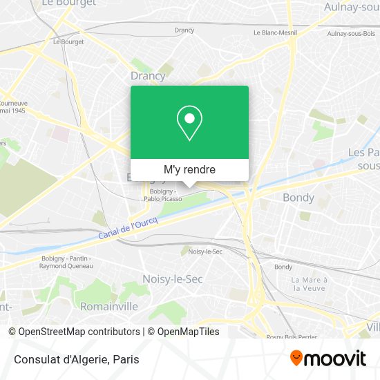 Les Défis De La Carte Consulat Algérien Comment aller à Consulat d'Algerie à Bobigny en Bus, Métro, Tram ou RER