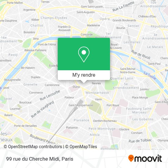 Comment aller à 99 rue du Cherche Midi à Paris en Bus, Métro, Train
